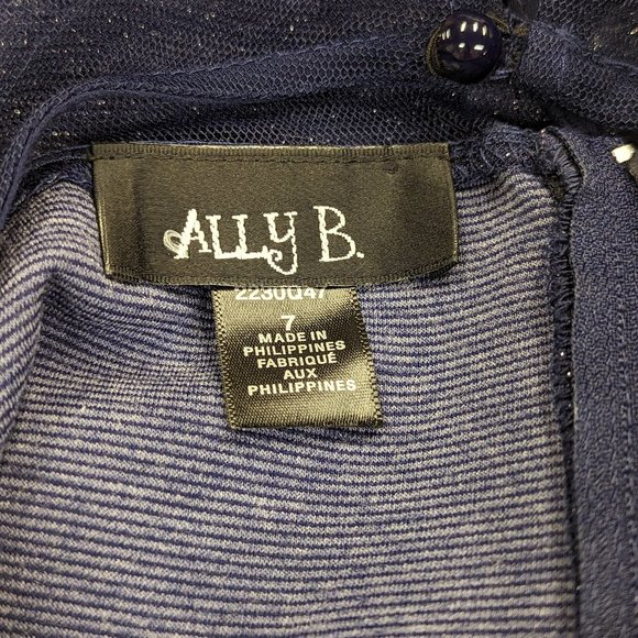 Girls Ally B navy sparkle party dress Sz. 7 - Picture 6 of 6